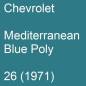 Preview: Chevrolet, Mediterranean Blue Poly, 26 (1971).